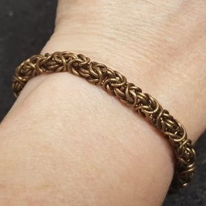 Bronze byzantine chainmaille bracelet for smaller